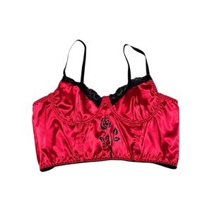 Women’s satin red, rose corset top